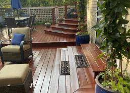 Stained back porch stairs